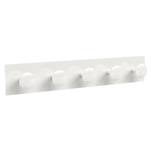 Portemanteau 5 patères époxy - L65xP8xH11,5 cm - Blanc