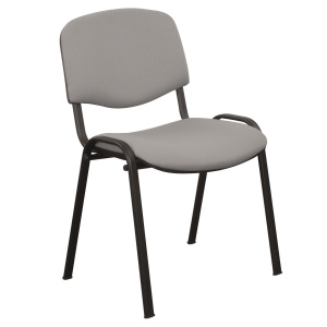 Chaise DINO-K assise et dossier tissu piètement époxy - T6 - Noir RAL 9005/Gris K65
