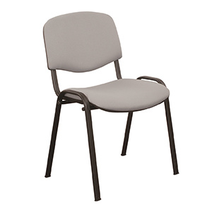 Chaise DINO-K assise et dossier tissu piètement époxy - T6 - Noir RAL 9005/Gris K65
