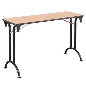 Table pliante PLUME plateau allégé ép.20 mm stratifié chant antichoc noir piètement époxy - 120x40 cm - T6