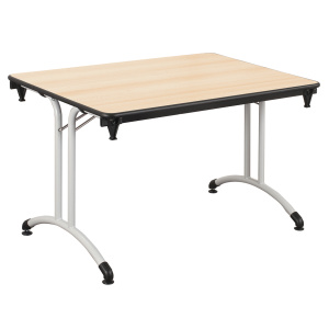 Table pliante PLUME plateau allégé ép.20 mm stratifié chant antichoc noir piètement époxy - 120x80 cm - T6