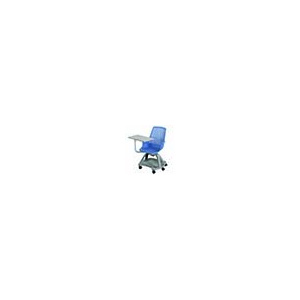 Siège mobile E-MOVE coque tablette pivotante et piètement polypropylène - T6 - Bleu/gris