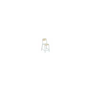 Chaise réhaussée TRÉVISE assise et dossier bois Blueprotech® piètement époxy - H60 cm - Gris alu RAL 9006