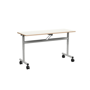 Table rabattable ÉCLIPSE plateau ép.21 mm stratifié chant bois piètement époxy - 130x50 cm - T3 à T6
