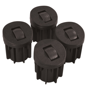 Lot de 4 embouts avec roulettes intégrées pour table CARÉLIE/LYRA/NOVA - Noir
