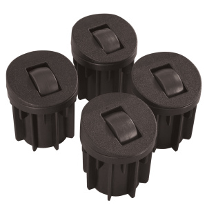 Lot de 4 embouts avec roulettes intégrées pour table CARÉLIE/LYRA/NOVA - Noir