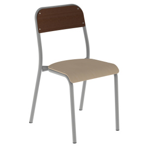 Chaise ROBOT assise bois Blueprotech® dossier bois teinté piètement époxy - T6