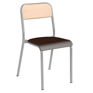 Chaise ROBOT assise bois teinté dossier bois Blueprotech® piètement époxy - T6