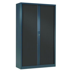 Armoire à rideaux GÉNÉRIC 3 tablettes coloris noir époxy - L100xP45xH198 cm - Anthracite RAL 7016