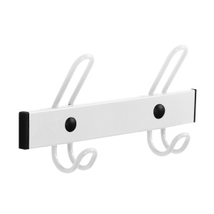 Patères 2 patères époxy - L27xP6,5xH16,5 cm - Blanc RAL 9016