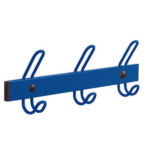 Patères 3 patères époxy - L42xP6,5xH16,5 cm - Bleu RAL 5002