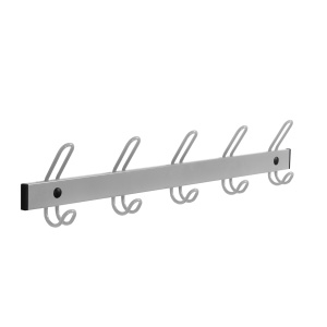 Patères 5 patères époxy - L73xP6,5xH16,5 cm - Gris RAL 9006