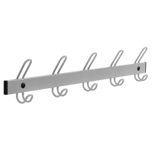 Patères 5 patères époxy - L73xP6,5xH16,5 cm - Gris RAL 9006