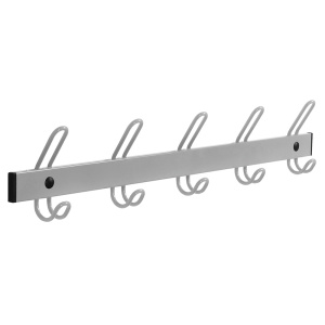 Patères 5 patères époxy - L73xP6,5xH16,5 cm - Gris RAL 9006