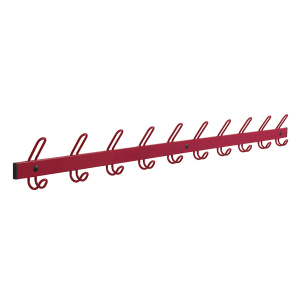 Patères 10 patères époxy - L150xP6,5xH16,5 cm - Rouge RAL 3000