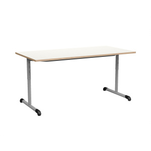 Table BANDANA HR DL plateau ép.24 mm stratifié chant bois piètement époxy - 200x80 cm - T3 à T6