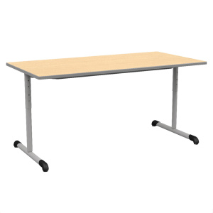 Table BANDANA HR DL plateau ép.24 mm stratifié chant polyuréthane piètement époxy - 160x80 cm - T3 à T6