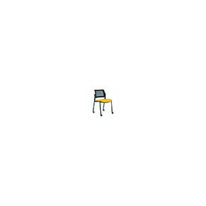 Chaise mobile assise tissu dossier résille piètement époxy - T6 - Jaune B308/Noir