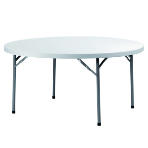 Table KATE plateau polyéthylène piètement époxy - D180 cm - T6 - Blanc/gris