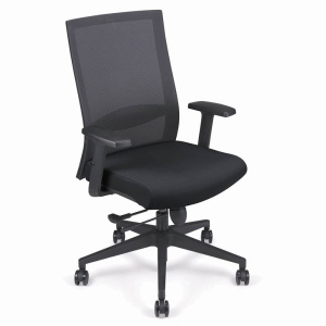Siège TOOL avec accoudoir dossier résille et assise tissu enduit - H48 - 61 cm - Noir Z10