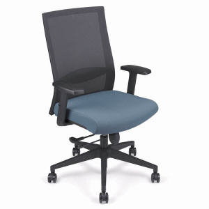 Siège TOOL avec accoudoir dossier résille et assise tissu enduit - H48 - 61 cm - Bleu Z10