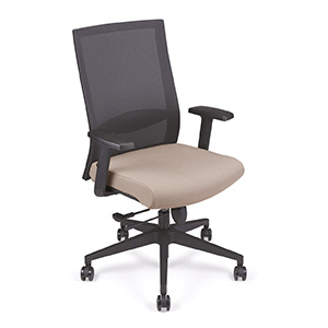 Siège TOOL avec accoudoir dossier résille et assise tissu enduit - H48 - 61 cm
