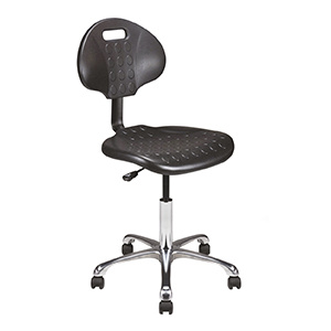 Siège CTPU HR et mobile assise et dossier polyuréthane piètement alu - H46 à 66 cm