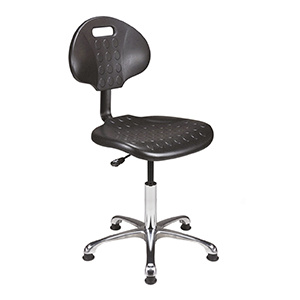 Siège CTPU HR assise et dossier polyuréthane piètement alu - H46 à 66 cm