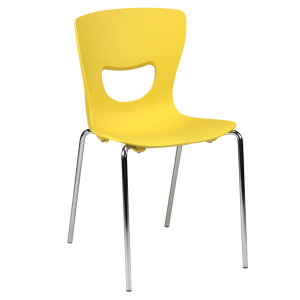 Chaise SMIL-P coque polypropylène piètement chromé - T6 - Jaune P07