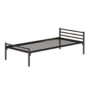 Lit ZEBRA sommier treillis et piètement époxy - 90x200 cm - Noir RAL 9005