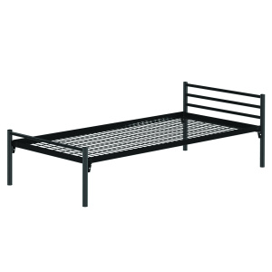 Lit ZEBRA sommier treillis et piètement époxy - 90x200 cm - Noir RAL 9005