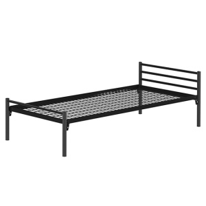 Lit ZEBRA sommier treillis et piètement époxy - 90x200 cm - Noir RAL 9005
