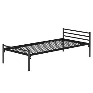 Lit ZEBRA sommier treillis et piètement époxy - 90x200 cm - Noir RAL 9005