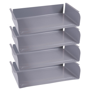 Lot de 4 casiers époxy pour table GANGE/LEM/TAGE - L51xP29xH10,5 cm - Gris alu RAL 7037