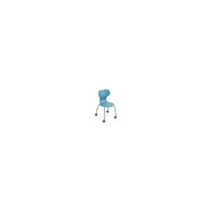 Chaise MIA CASTORS mobile coque polypropylène piètement époxy - Bleu 69/Gris RAL 9006