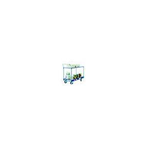 Chariot multiservice mobile 2 niveaux époxy - L53,5xP110xH92,5 cm - Bleu RAL 5019