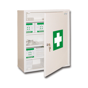 Armoire à pharmacie 1 porte époxy - L47xP20,5xH58 cm - Blanc RAL 9010