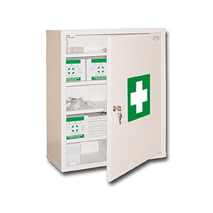 Armoire à pharmacie 1 porte époxy - L47xP20,5xH58 cm - Blanc RAL 9010