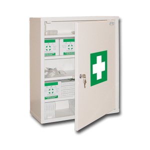 Armoire à pharmacie 1 porte époxy - L47xP20,5xH58 cm - Blanc RAL 9010