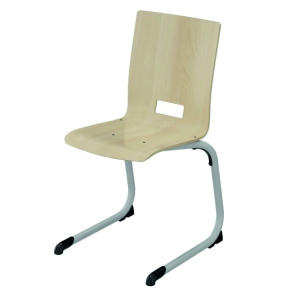 Chaise AST coque SPRING bois Blueprotech® piètement époxy - T6 - Gris alu RAL 9006