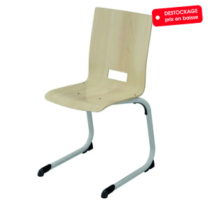 Chaise AST coque SPRING bois Blueprotech® piètement aluminium époxy - T6 - Gris alu RAL 9006