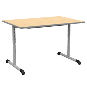 Table BANDANA HR DL plateau ép.24 mm stratifié chant polyuréthane piètement époxy - 120x80 cm - T3 à T6