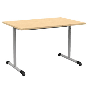 Table BANDANA HR DL plateau ép.24 mm stratifié chant ABS piètement époxy - 120x80 cm - T3 à T6