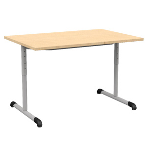 Table BANDANA HR DL plateau antibruit ép.24 mm stratifié chant ABS ép.2 mm piètement époxy - 120x80 cm - T3 à T6