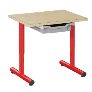 Table PETITE FRIMOUSSE HR plateau stratifié chant bois pièt. époxy avec tiroir - 60x50 cm - T1 à T4