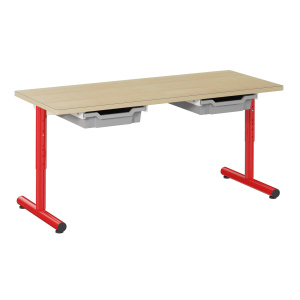 Table PETITE FRIMOUSSE HR plateau stratifié chant bois pièt. époxy avec tiroir - 120x50 cm - T1 à T4