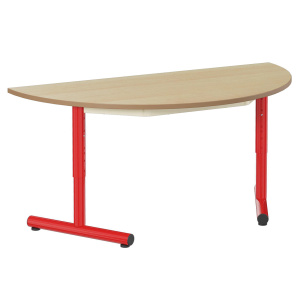 Table PETITE FRIMOUSSE HR plateau stratifié MDF chant bois pièt. époxy - demi-lune D120 cm - T1 à T4