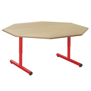 Table PETITE FRIMOUSSE HR plateau stratifié MDF chant bois pièt. époxy - octogonale 120 cm - T1 à T4