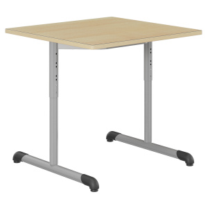 Table BANDANA HR DL plateau ép.24 mm stratifié chant bois piètement époxy - 80x80 cm - T3 à T6