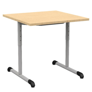 Table BANDANA HR DL plateau ép.24 mm stratifié chant ABS piètement époxy - 80x80 cm - T3 à T6